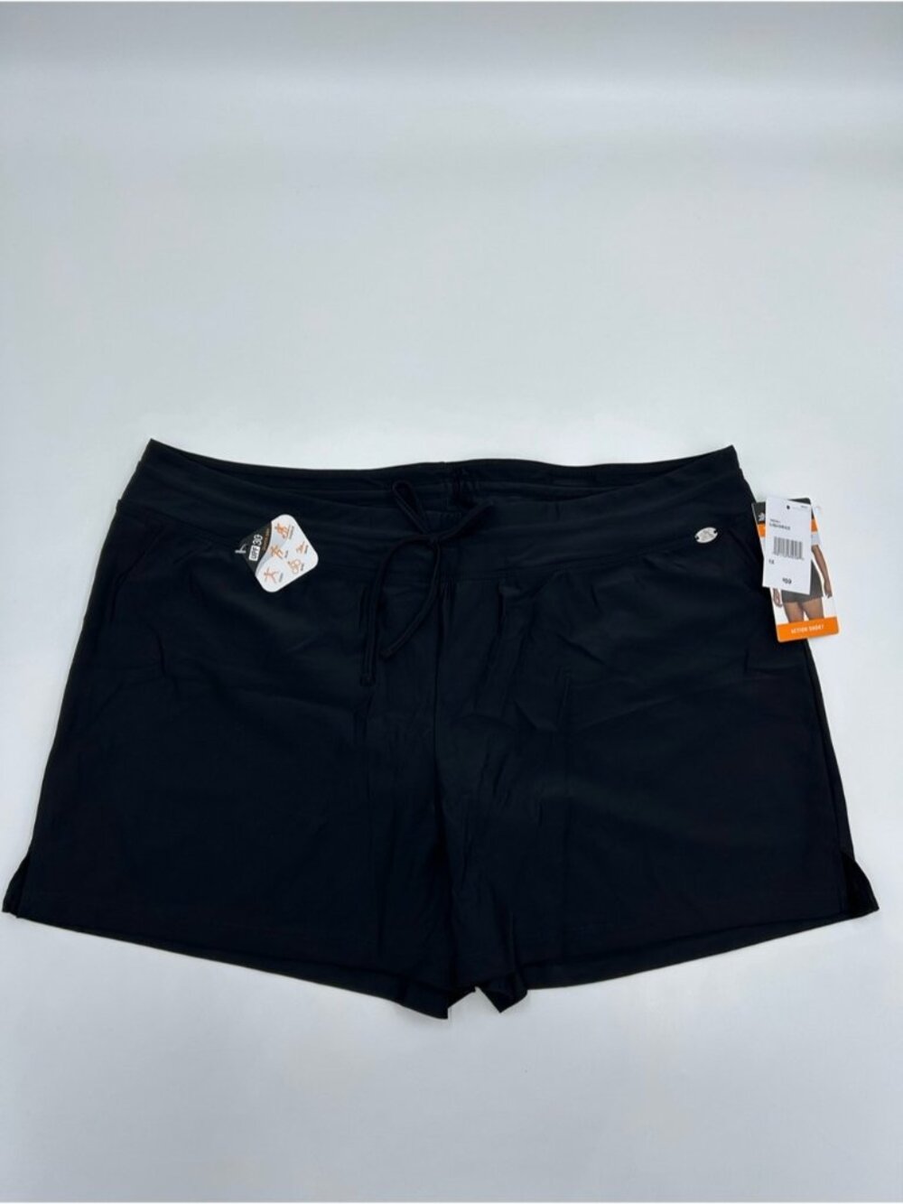 Quick Dry Black Women's Athletic Drawstring Shorts